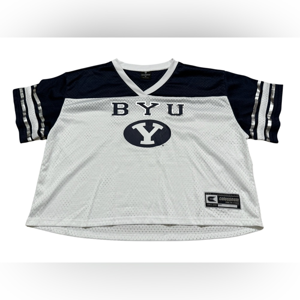 Colosseum Women's White BYU Cougars Treasure Cropped Football Jersey white XL - Picture 2 of 12